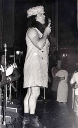 Frankie Martin on stage at the Burnley Mecca